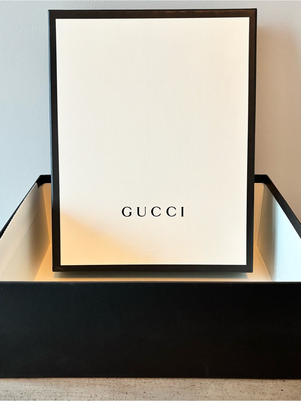 Empty Black and White Designer Box with Lid